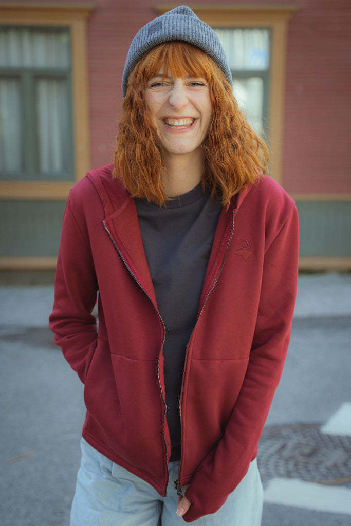 ICON MAROON ZIP-HOODIE